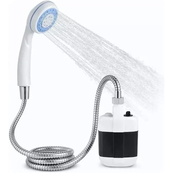 دُش خارجي محمول يعمل ببطاريات قابلة للشحن، مثالي للسفر والتخييم أو غيرها من المغامرات Douche portable d'extérieur fonctionnant avec des batteries rechargeables, idéal pour les voyages
