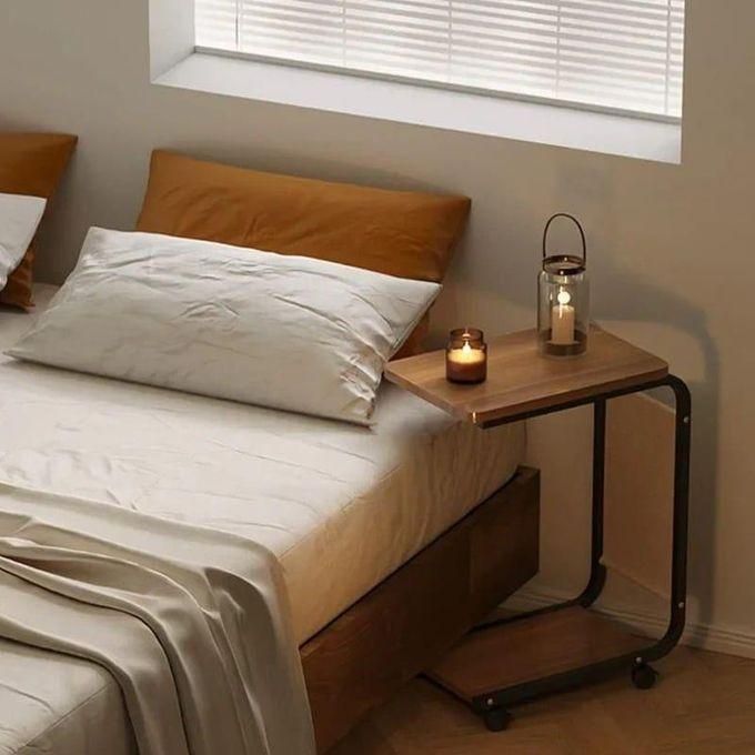 طاولة جانبية عصرية متحركة للكمبيوتر المحمول Table d’appoint roulante moderne pour ordinateur portable maison