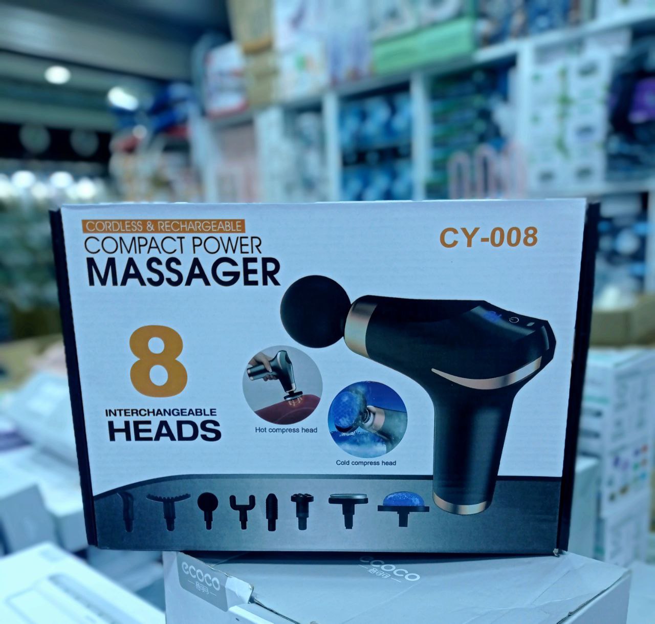 Compact Power Massager  جهاز تدليك كهربائي مدمج CY-008 8 رؤوس