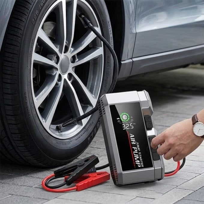 جهاز تشغيل السيارة وضاغط هواء Booster de démarrage et compresseur d'air 4-en-1