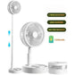 Ventilateur oscillant pliable portable à hauteur réglable, rechargeable 7200mAh مروحة محمولة قابلة للطي والتأرجح مع ارتفاع قابل للتعديل، وبطارية قابلة لإعادة الشحن
