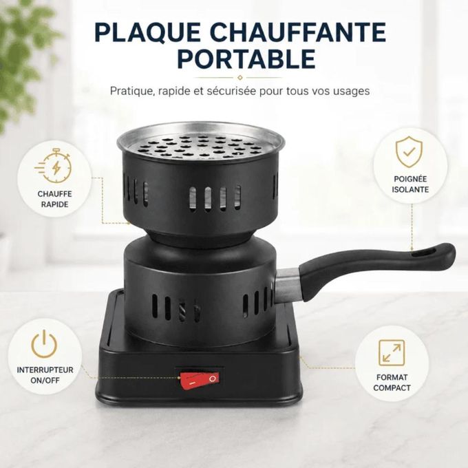جهاز اشعال الفحم الكهربائي جهاز كهربائي محمول لتسخين الفحم Chauffe-Charbon Électrique Portable