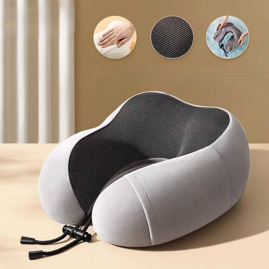 Oreiller cervicale relaxante en forme de U à double bosse وسادة عنقية مريحة على شكل حرف U ذات نتوءين، مصنوعة من رغوة الذاكرة