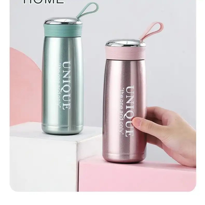 ترمس صغير من الفولاذ المقاوم للصدأ، زجاجة معزولة للماء الساخن Mini thermos en acier inoxydable, bouteille isotherme pour eau