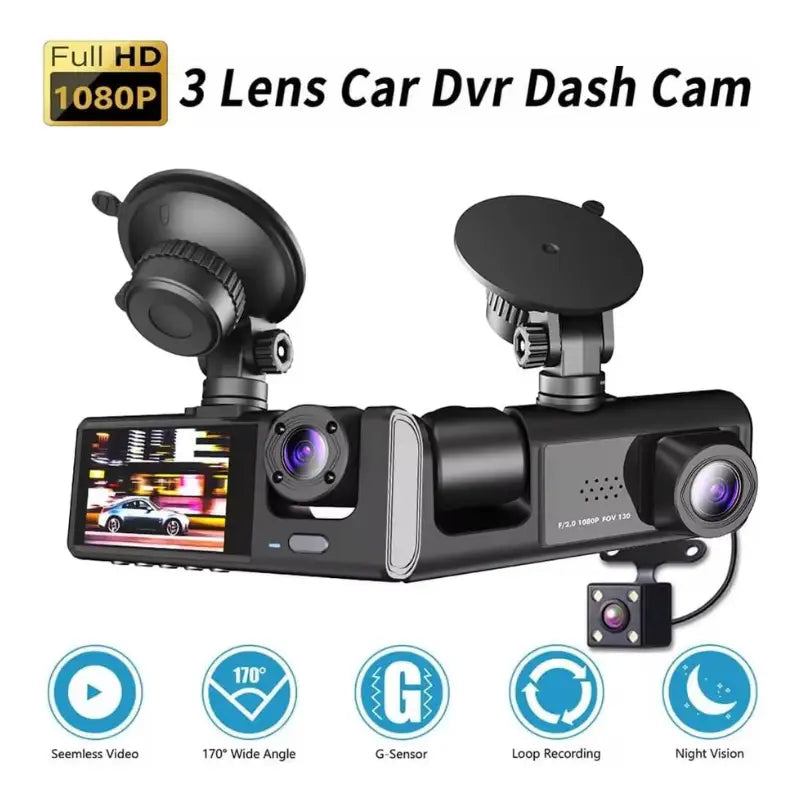 Dashcam Black Box Traffic Recorder Caméra de tableau de bord avant et intérieur مسجل حركة المرور ذو الصندوق الأسود لكاميرا السيارة