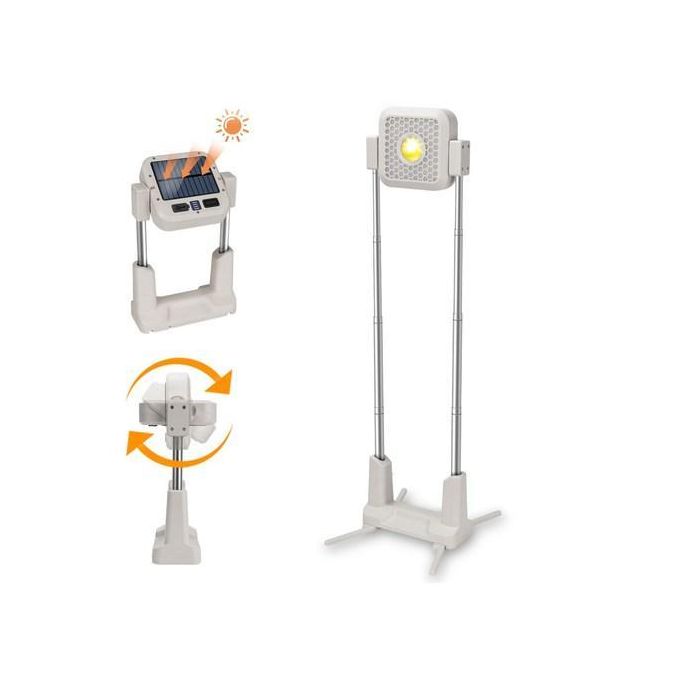 مصباح شمسي محمول بتقنية LED مع ارتفاع قابل للتعديل وحامل قابل للتوجيه Lampe Solaire LED Portable avec Hauteur Réglable et Support Orientable