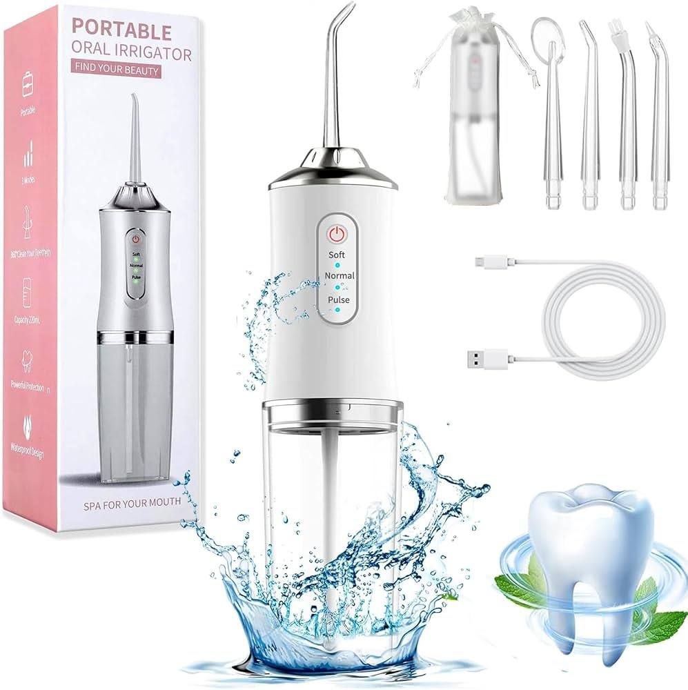 Hydropulseur Dentaire Portable Sans Fil à Haute Pression جهاز تنظيف الأسنان بالماء اللاسلكي عالي الضغط منظف الأسنان المائي القابل لإعادة الشحن
