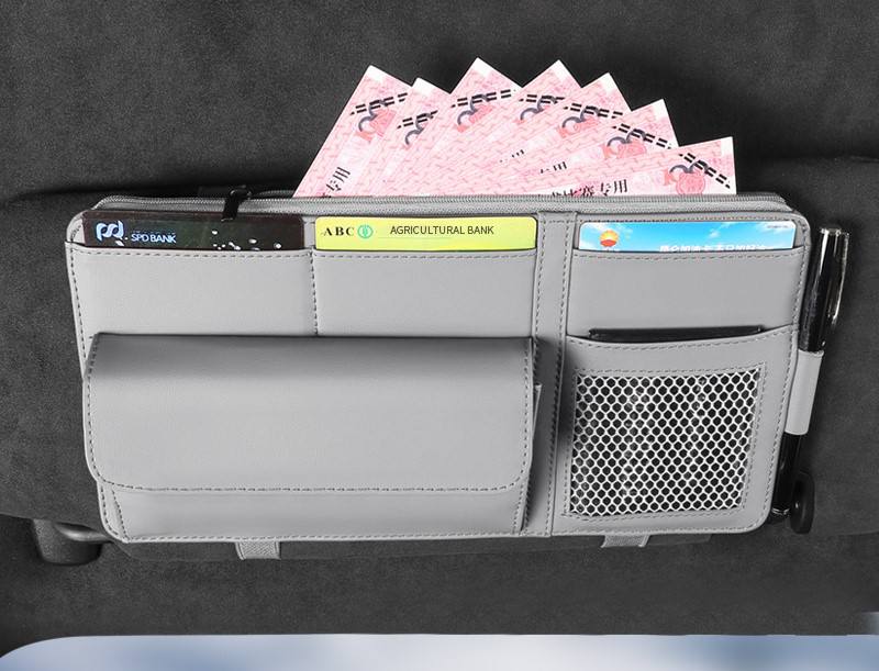 Sac pour pare-soleil de voiture, pochette حقيبة واقي الشمس للسيارة، حقيبة للنظارات، والبطاقات، والمستندات
