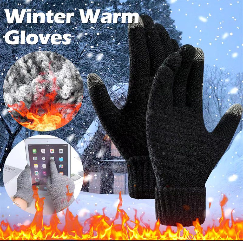 قفازات صوف شتوية دافئة، مقاومة للبرد والرياح Gants d'hiver en polaire, chauds, écran tactile, Anti-froid