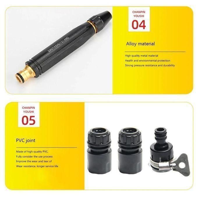 Pistolet de pulvérisation d'eau à haute pression مسدس ماء قابل للتعديل لغسيل السيارات، موصل خرطوم ضغط عالي، فوهة رش لغسالة السيارات، أداة خرطوم حديقة