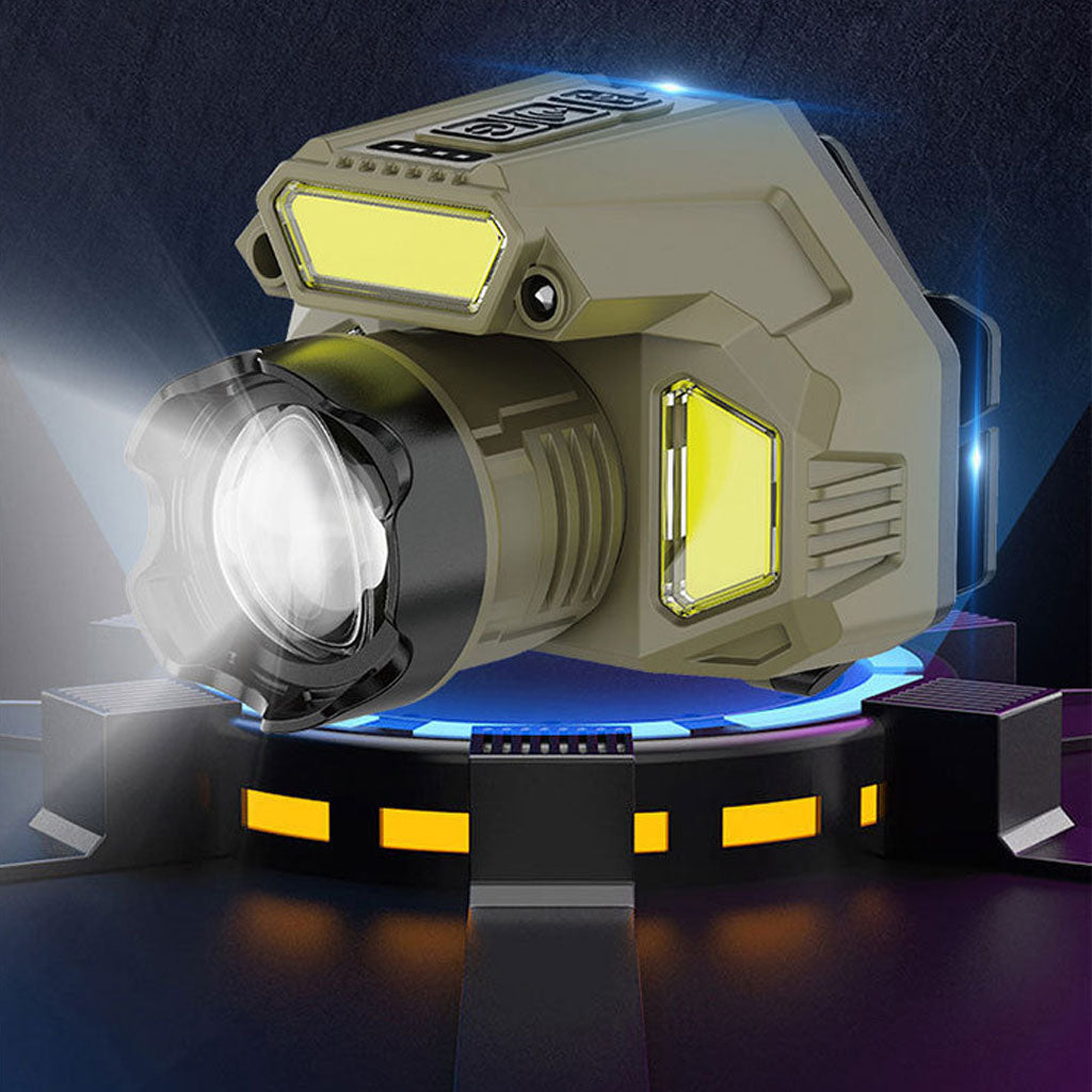 Lampe frontale rechargeable avec capteur de mouvement مصباح مع مستشعر حركة