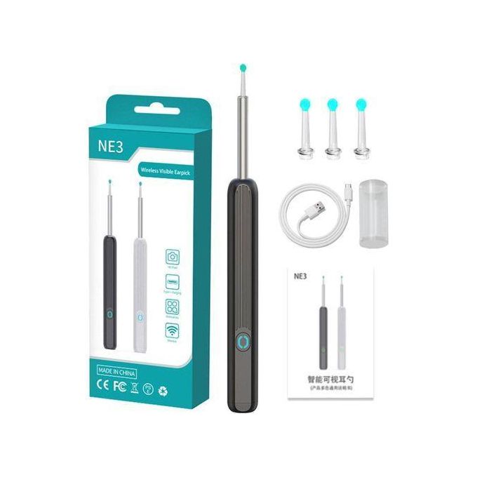 NE3 Wireless Visible Earpick منظف الأذن الذكي المزود بكاميرا عالية الدقة Cure-oreille intelligent sans fil avec caméra HD