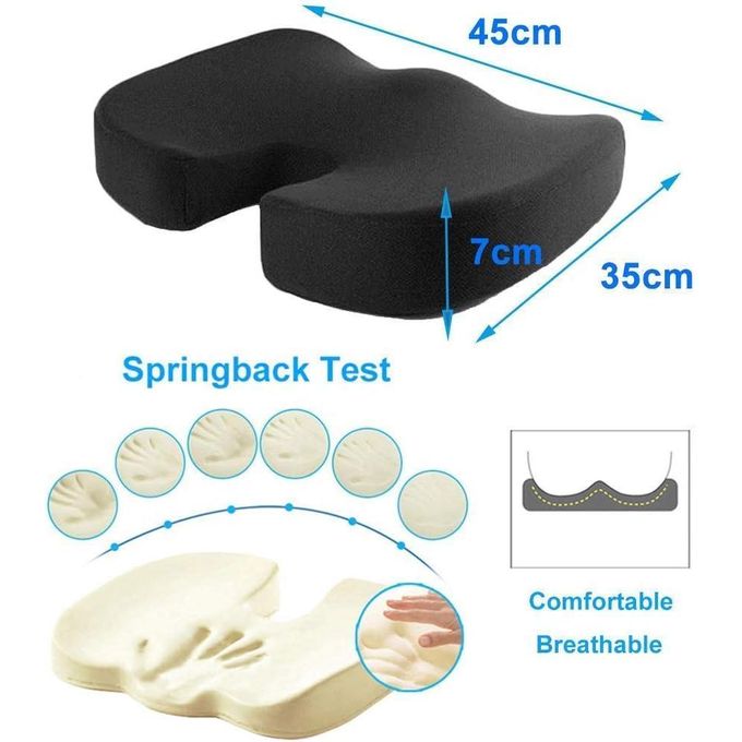 Coussin de confort, coussin de siège orthopédique en mousse à mémoire وسادة مريحة، وسادة مقعد من إسفنج الذاكرة العظمي لتخفيف آلام العصعص وأسفل الظهر