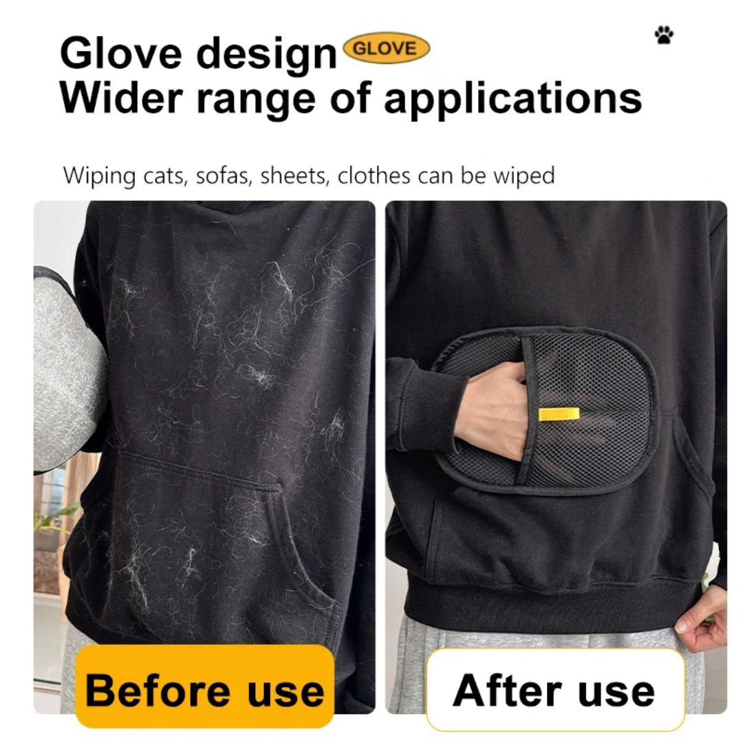 قفازات إزالة الوبر قابلة للغسل لإزالة شعر الحيوانات الأليفة Gants anti-peluches lavables pour enlever les poils d'animaux et les vêtements