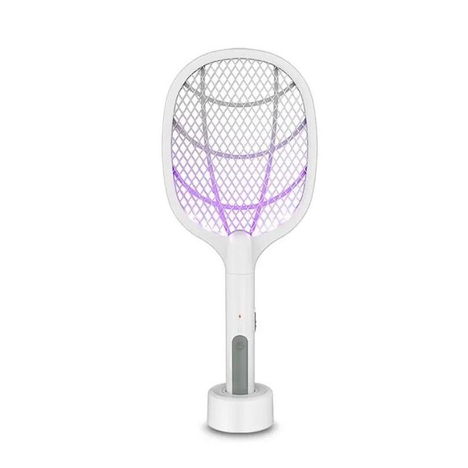 مضرب ذباب كهربائي، مزود بضوء فوق بنفسجي، ومصباح LED، ومصيدة بعوض Raquette anti-mouches électrique, avec lumière Uv, lampe Led, piège à moustiques.