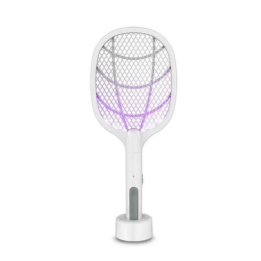 مضرب ذباب كهربائي، مزود بضوء فوق بنفسجي، ومصباح LED، ومصيدة بعوض Raquette anti-mouches électrique, avec lumière Uv, lampe Led, piège à moustiques.