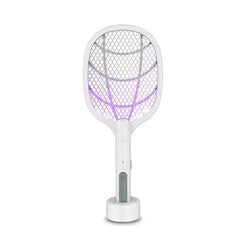 مضرب ذباب كهربائي، مزود بضوء فوق بنفسجي، ومصباح LED، ومصيدة بعوض Raquette anti-mouches électrique, avec lumière Uv, lampe Led, piège à moustiques.