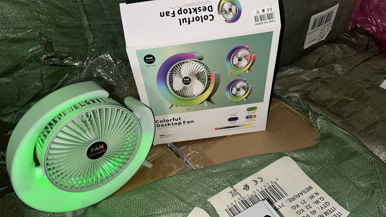 مروحة مكتبية ملونة Ventilateur de Bureau Coloré USB Mini Ventilateur Portable Silencieux