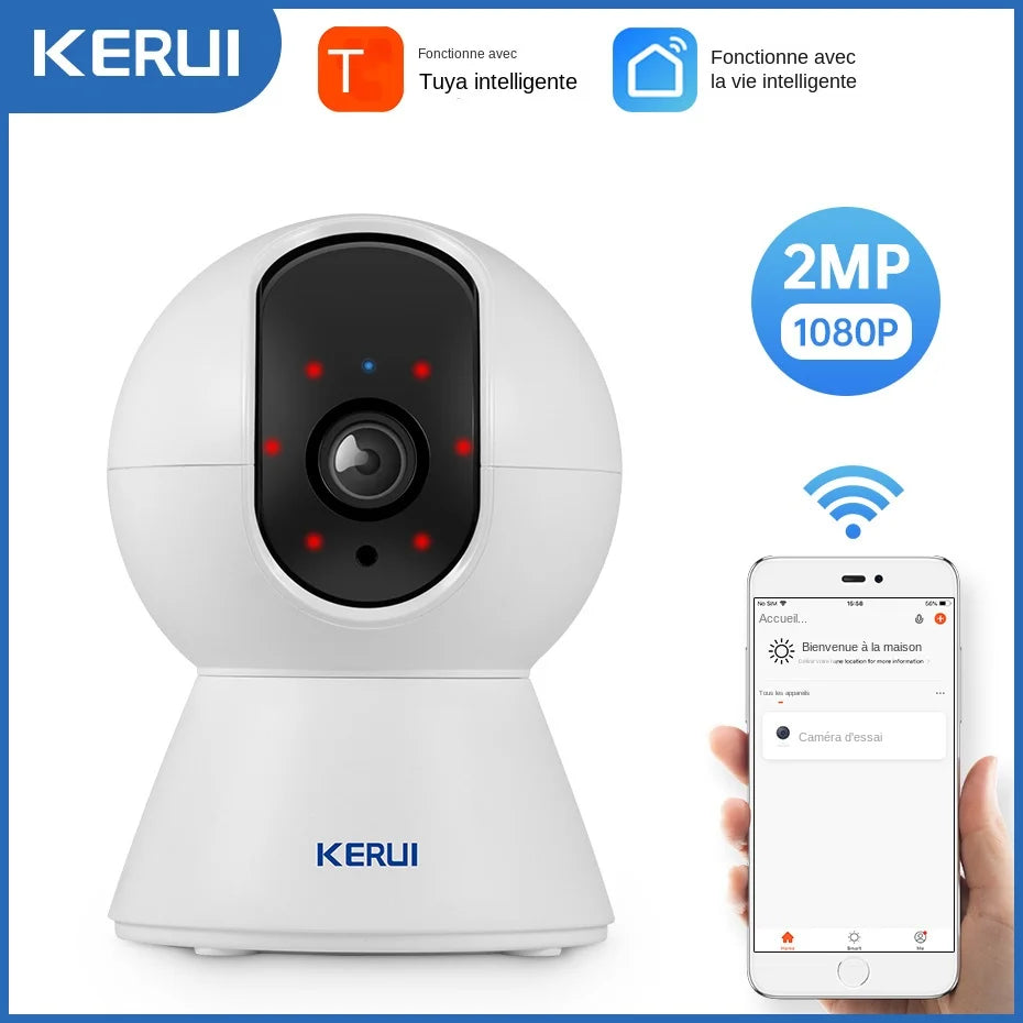 Caméra IP WiFi de marque KERUI modèle 5MP UltraHD كاميرا المراقبة الداخلية الصغيرة من كيروي