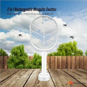 Raquette à moustiques rechargeable 2 en 1 مضرب ناموس قابل لإعادة الشحن