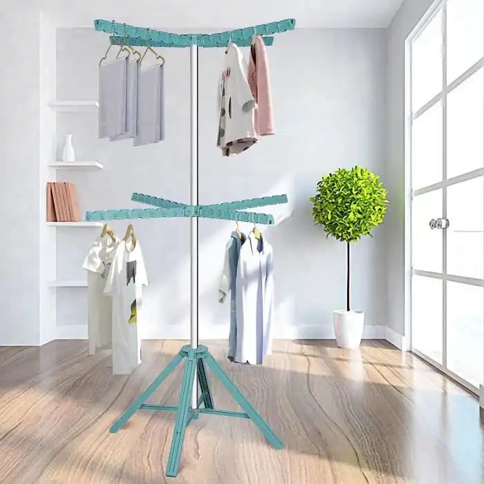 منشر نشار الغسيل القابل للطي والمزود بـ 8 أذرع  Etendoir à linge pliable à 8 bras est un séchoir vertical compact en métal et plastique