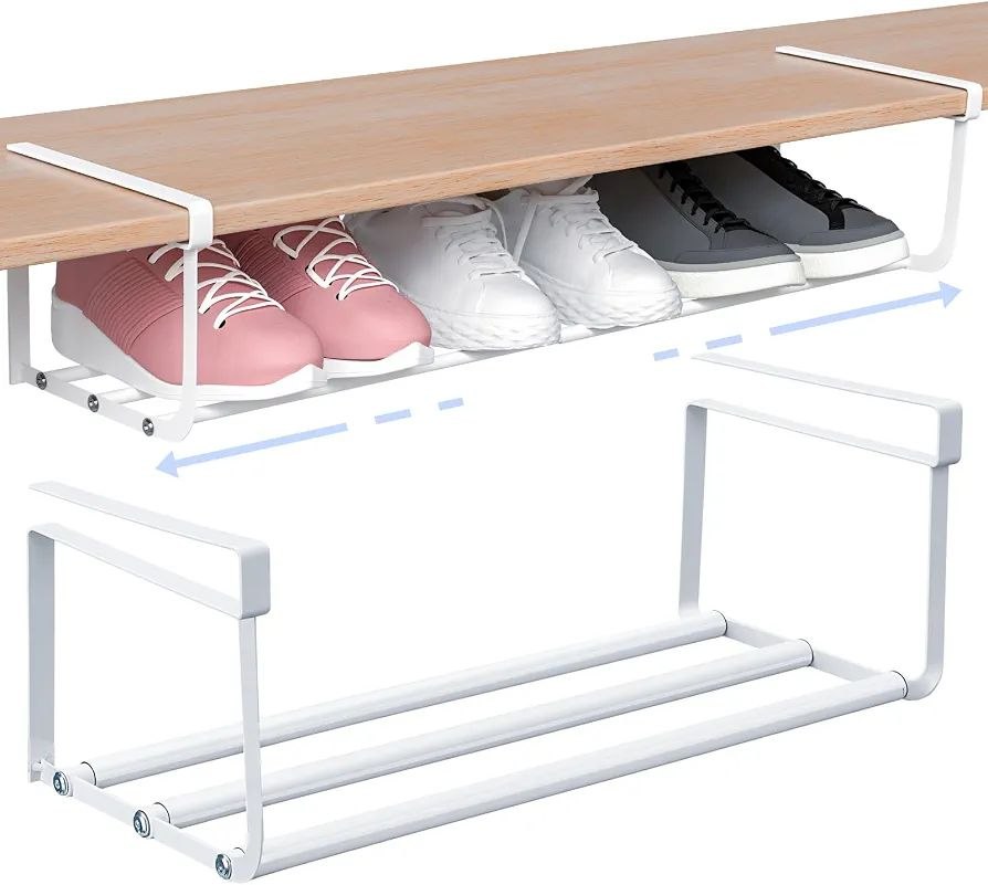 منظمة أحذية معدنية بيضاء قابلة للتوسيع Organisateur de chaussures extensible en métal blanc