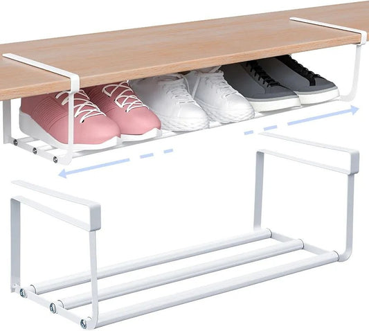 منظمة أحذية معدنية بيضاء قابلة للتوسيع Organisateur de chaussures extensible en métal blanc