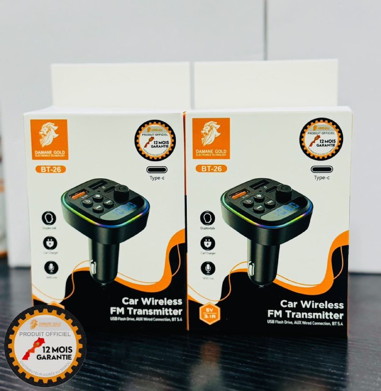 Car Wireless FM Transmitter BT-26 12Mois garantie