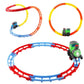 مجموعة قطار مرنة مزودة بأصوات وأضواء. لعبة تفاعلية للأطفال Circuit de jeu de train flexible avec son et lumières Jeu interactif pour enfants