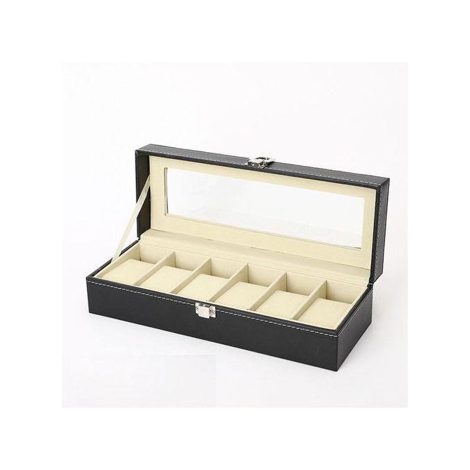 حامل عرض ساعات فاخر من الجلد يتسع لست ساعات Boîte à montres en cuir LUX Presentoir pour 6 montres