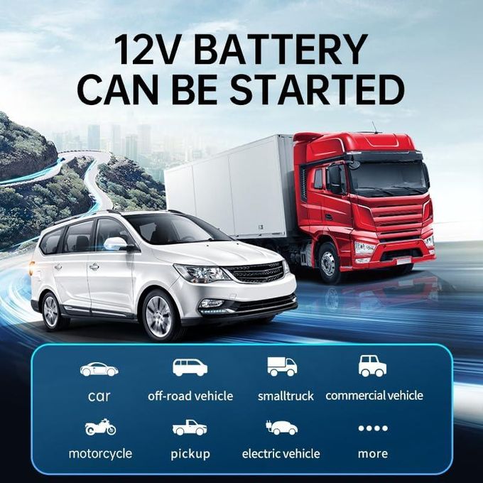 جهاز تشغيل بطارية السيارة المحمول 4 في 1 مع ضاغط هواء Démarreur de batterie de voiture portable 4-en-1 avec compresseur d'air