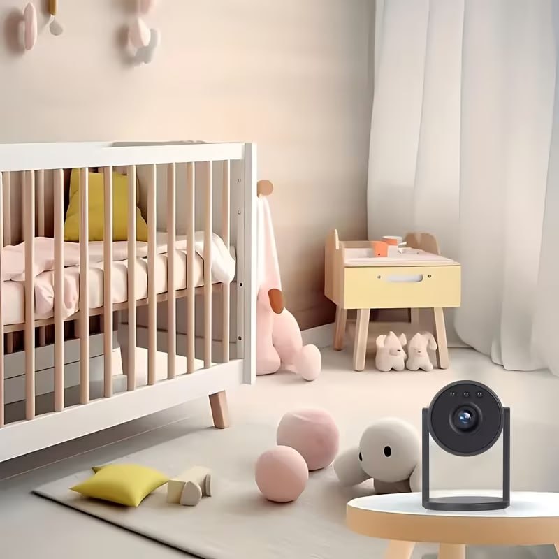 Caméra d'intérieur intelligente avec grand angle de vision كاميرا المراقبة المنزلية الذكية زاوية واسعة، رؤية ليلية، كشف الحركة والصوت،