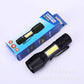 مصباح يدوي بثلاثة أوضاع، شحن USB، قابل للتكبير، مقاوم للماء، أسود TELESCOPIC ZOOM FLASHLIGHT lampe de poche 3 modes charge USB Zoomable imperméable à l'eau noir