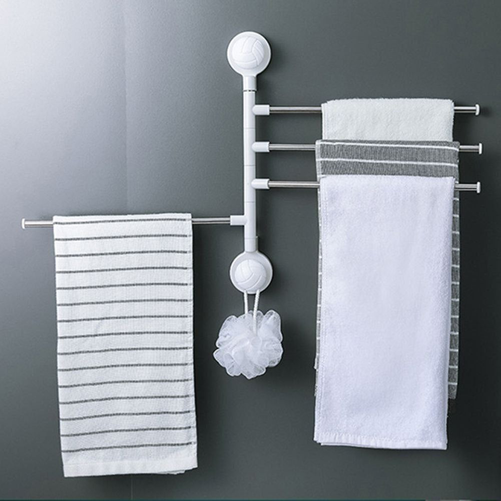 Seamless Suction Cup Towel Rack porte-serviettes mural pivotant رف مناشف دوار مثبت على الحائط