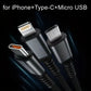Câble de charge multi-connecteurs 100W 3in1 Fast charging