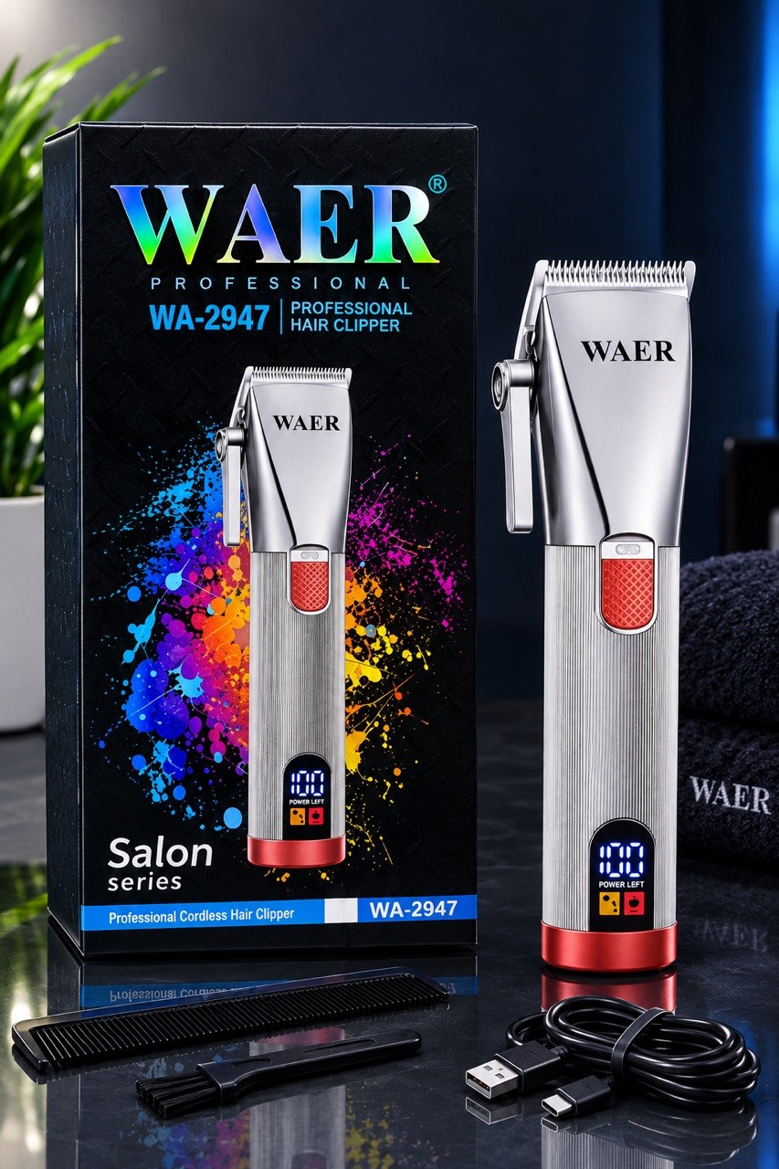 WA-2947 ماكينة حلاقة الشعر الاحترافية اللاسلكية tondeuse à cheveux professionnelle sans fil Waer