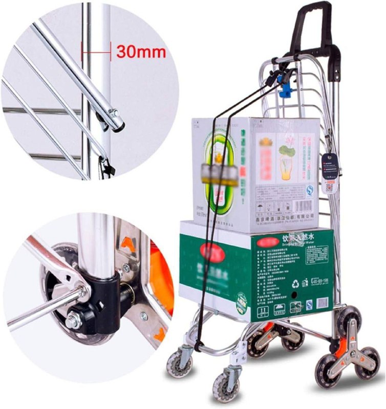 عربة نقل قابلة للطي، عربة تسوق بقالة محمولة قابلة للطي Chariot de Transport Pliable Chariot de Courses Portable Pliable