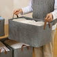 Boîte de rangement pliable en tissu avec poignées صندوق تخزين قماشي قابل للطي بمقابض