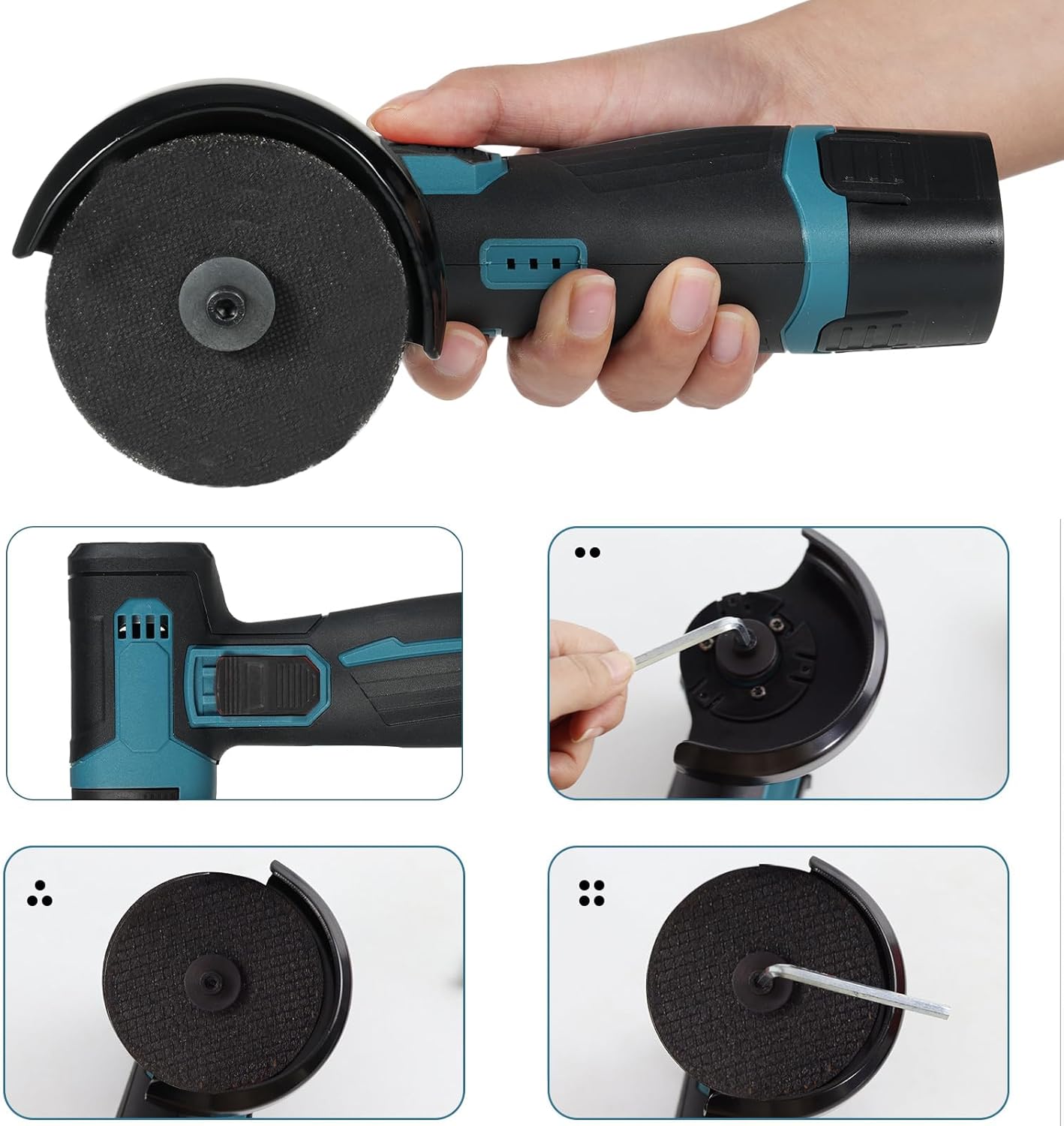 آلة صنفرة وقطع لاسلكية احترافية ببطاريتين MAHL Portable Lithium Electric Angle Grinder 2 Batteries