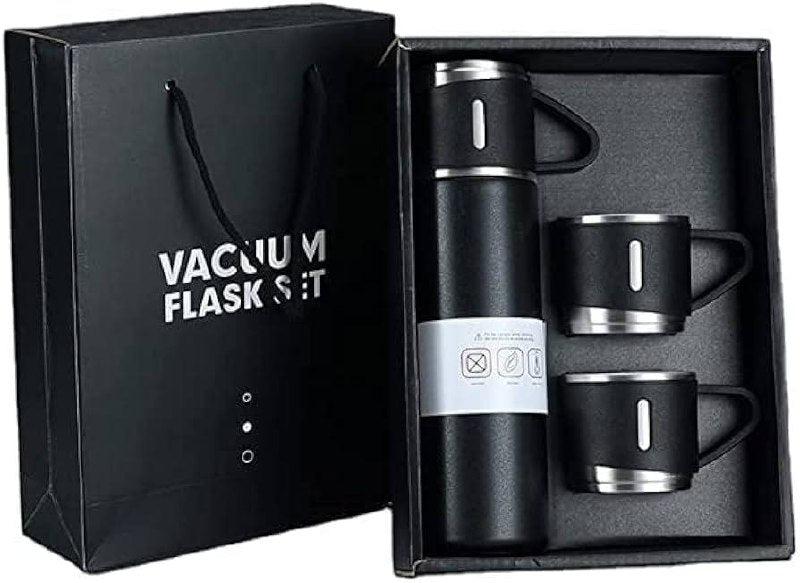 Vacuum flask set Thermos pour conserver les boissons chaudes avec 3 tasses 500 ml