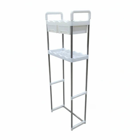رف تخزين الحمام الأبيض فوق المرحاض Etagère de rangement blanche pour salle de bain
