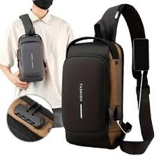 Sac a Dos Bandouliere Impermeable Sac Poitrine Antivol Sacoche avec USB