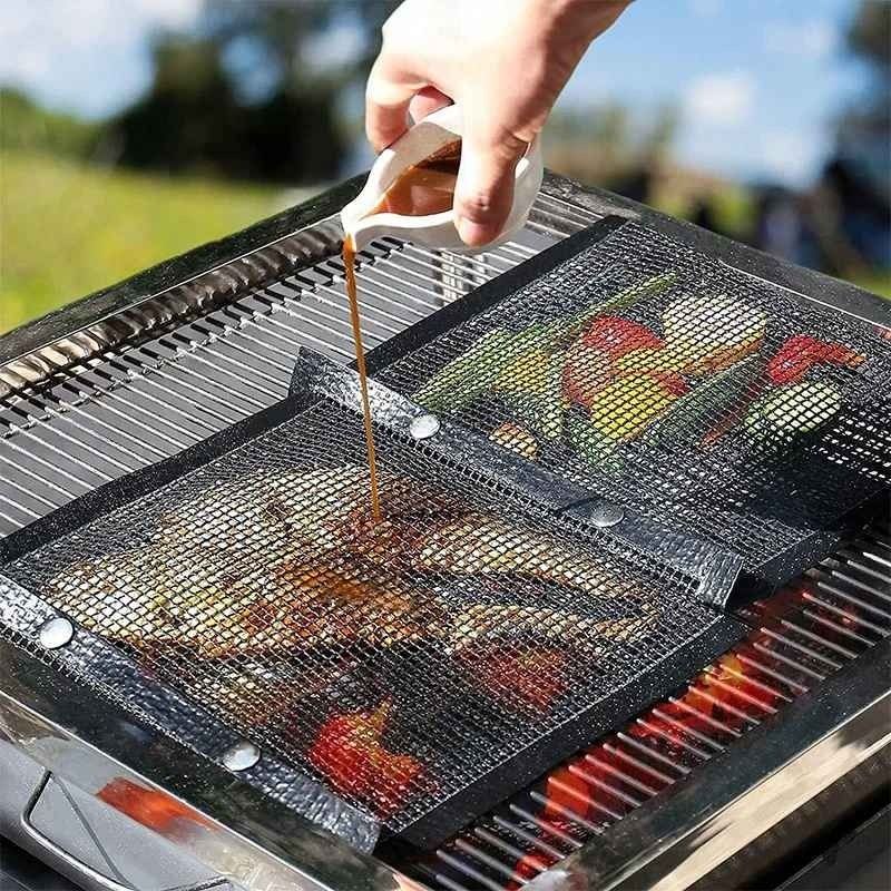 Sac Barbecue en Maille Anti-Adhésif حقيبة شواء شبكية غير لاصقة -مقاومة للحرارة، قابلة لإعادة الاستخدام وسهلة التنظيف