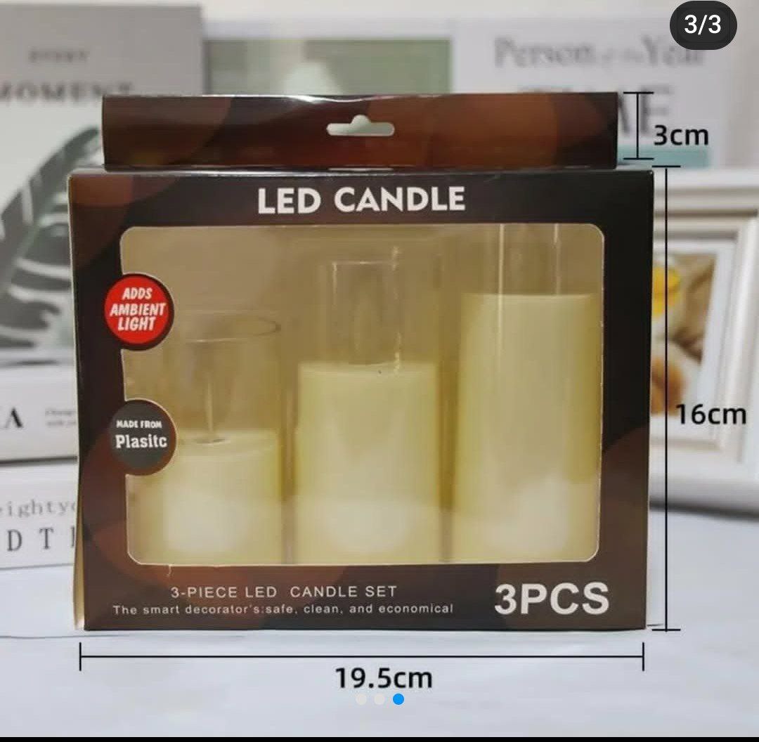 LED Candle Bougie 3Pièces