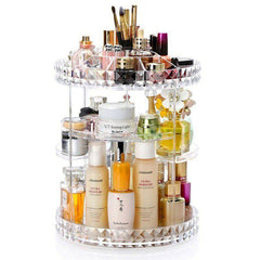 منظم المكياج القابل للدوران 360 درجة الحجم الكبير Rotating Makeup Organizer Box