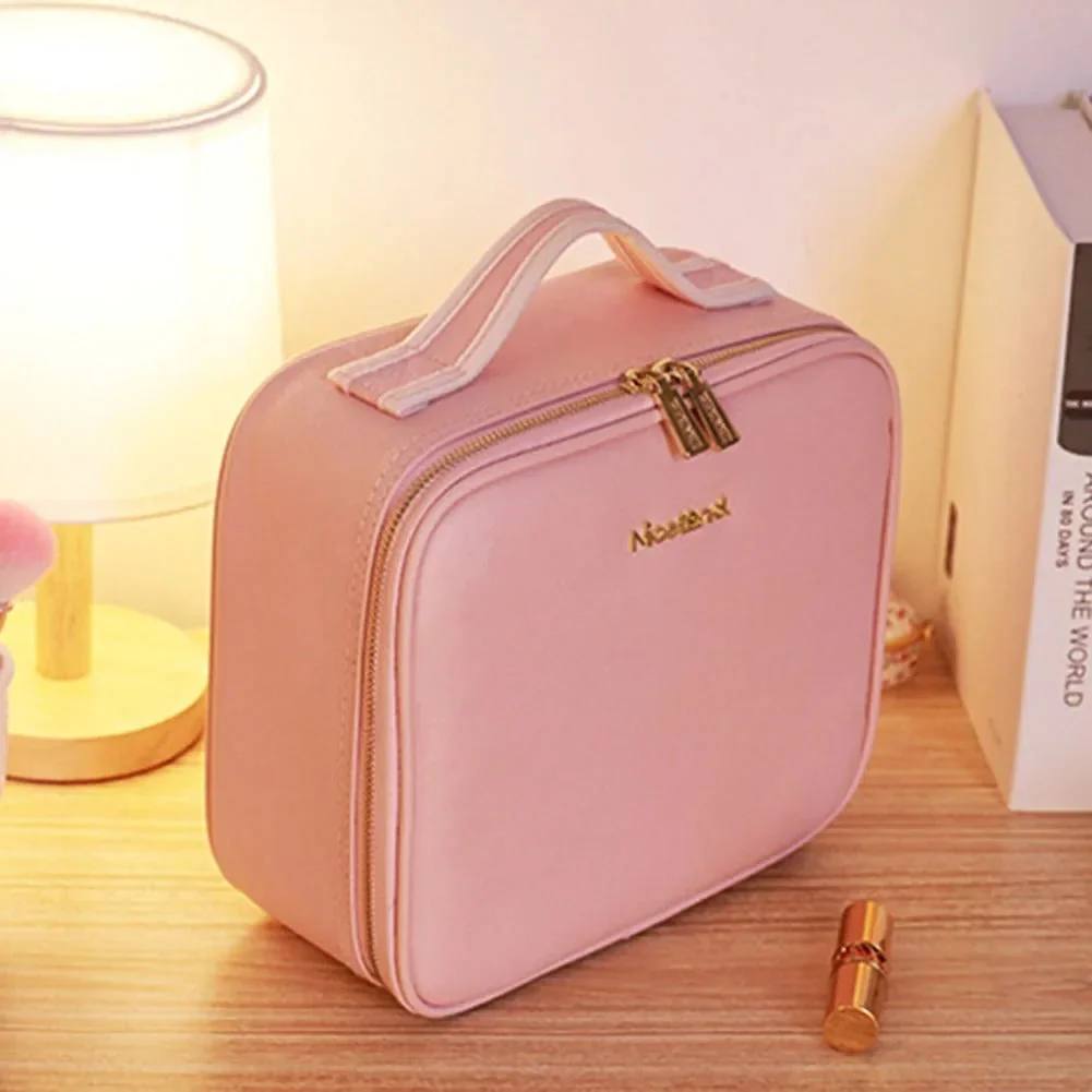 حقيبة مكياج احترافية مزودة بمرآة LED منظم مستحضرات التجميل Trousse de Maquillage Professionnelle avec Miroir LED