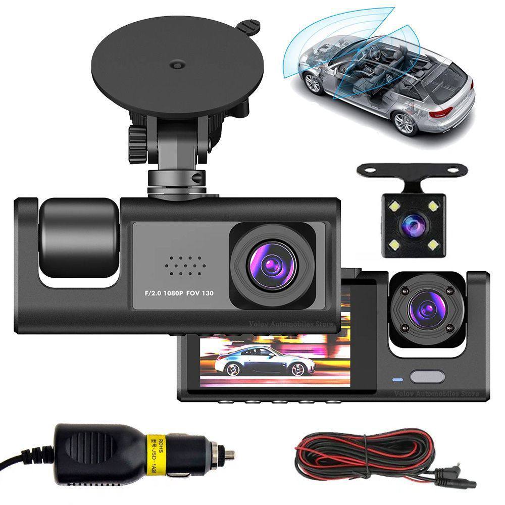 كاميرا سيارة عالية الدقة Black Box Traffic Recorder Dashcam Voiture WiFi Full HD 1080P à 3 Caméras