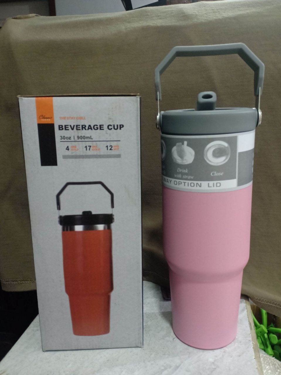 كوب مشروب Beverage Cup gobelet à boisson Termos Tumbler Viral 900mL