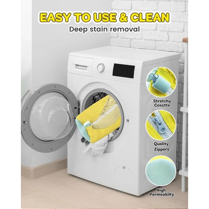 Sacs de lavage pour chaussures أكياس غسيل الأحذية الشبكية القابلة لإعادة الاستخدام، مصممة لحماية الأحذية والغسالة أثناء التنظيف