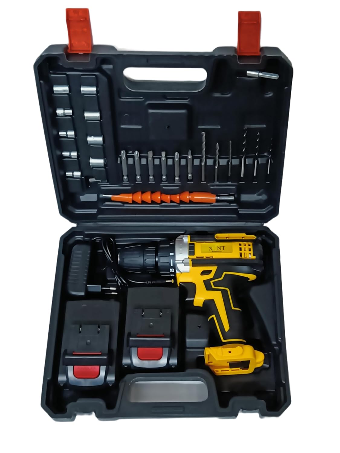 طقم مثقاب لاسلكي وبطاريتين Kit de perceuse sans fil